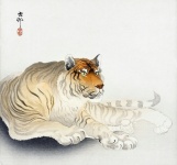 Tijger Chinees schilderij oud