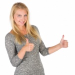 Woman With Thumbs Up