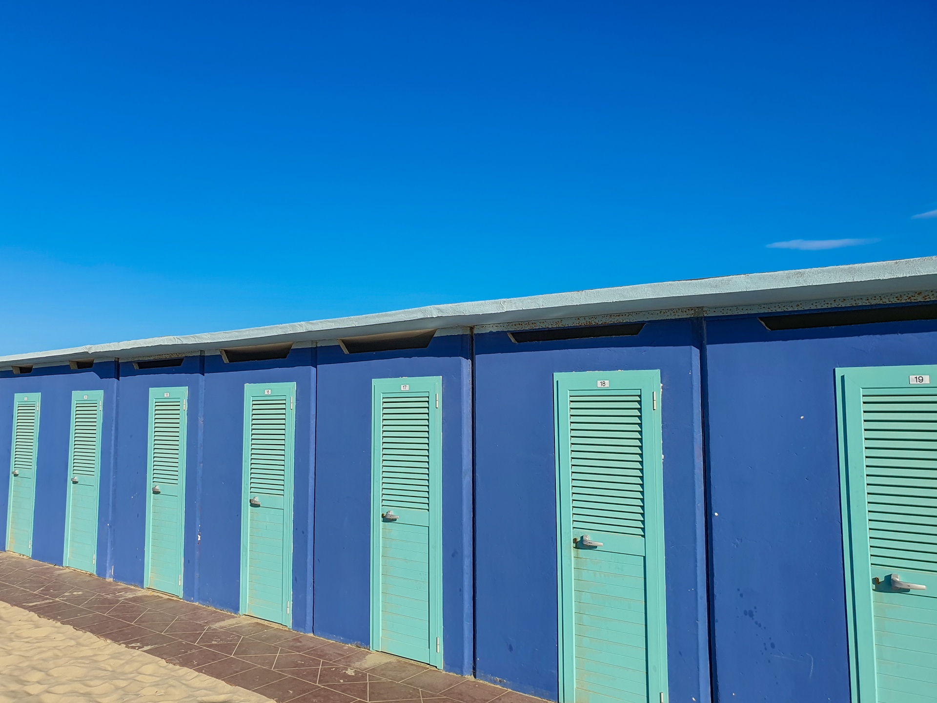 Changing Booths On The Beach Free Stock Photo - Public Domain Pictures