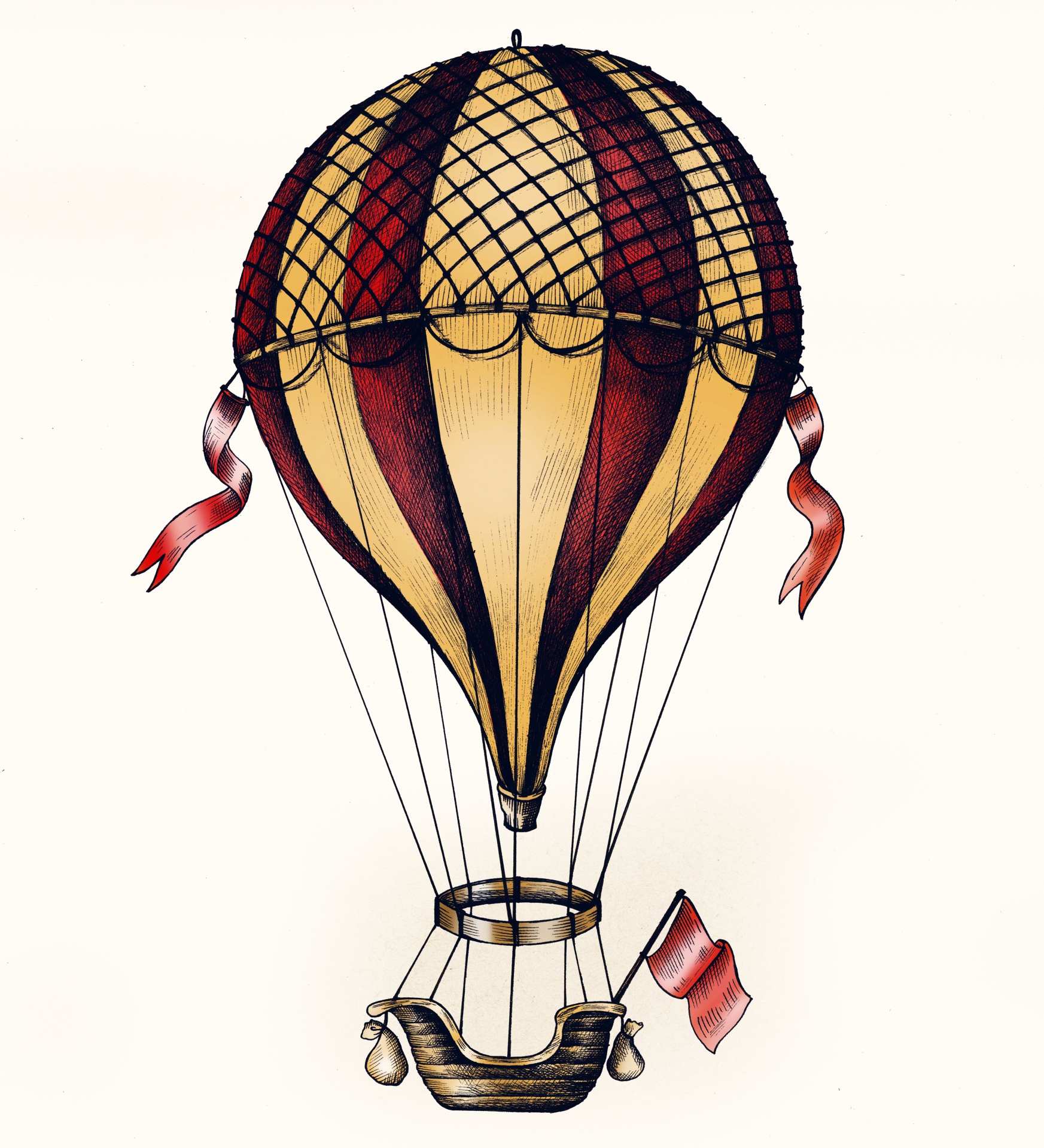 Aviação voadora em balão de ar quente