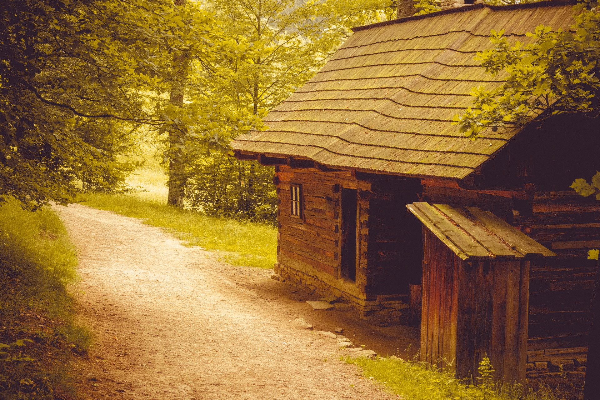 Cabana de madeira histórica
