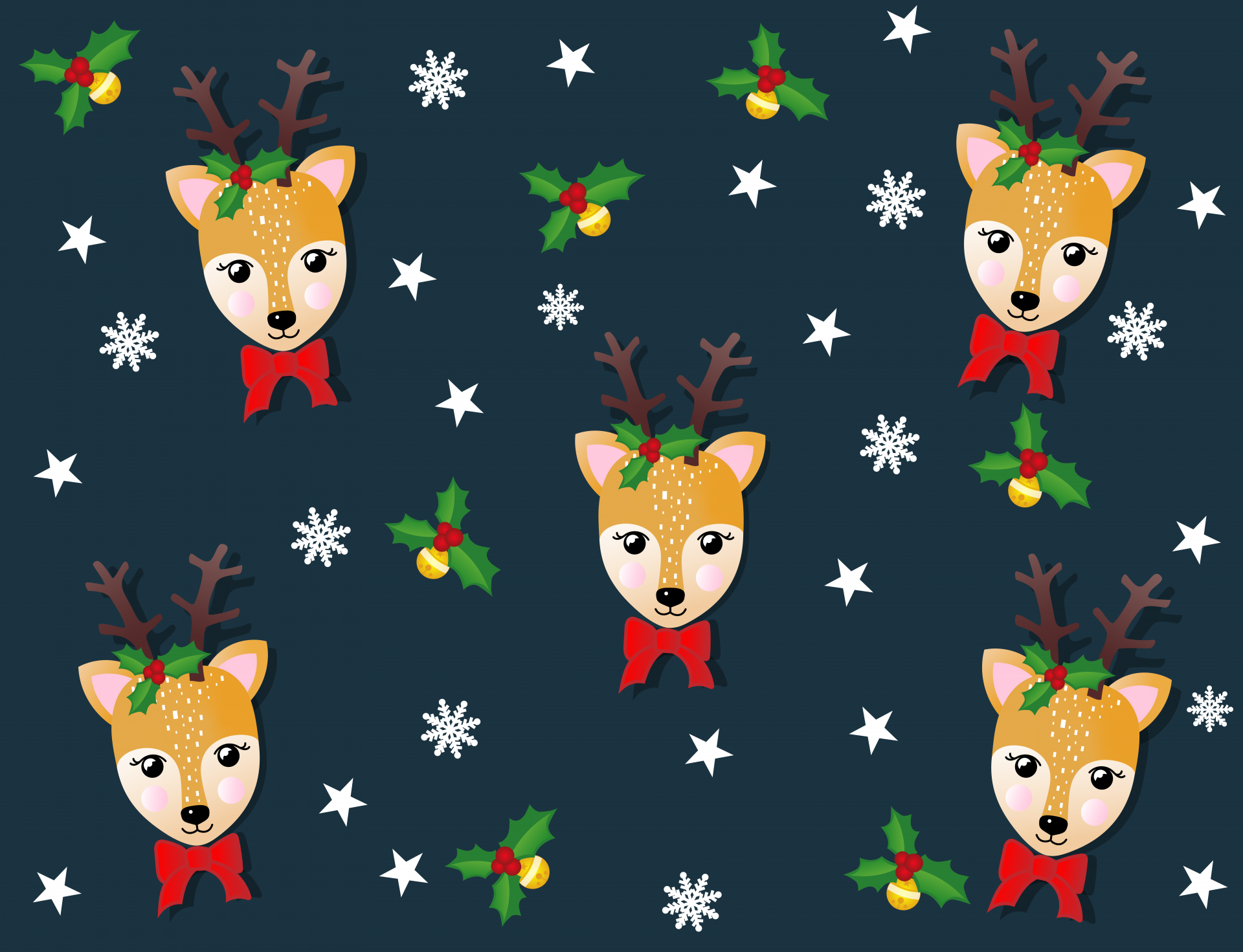 Christmas Reindeer Wallpaper Free Stock Photo - Public Domain Pictures