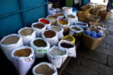 Dried Goods In Bags In Market