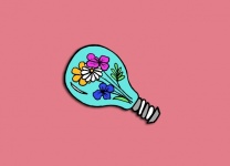 Fleurs dans une ampoule