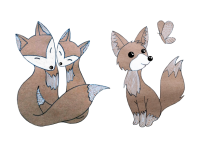 Set di figure di volpi