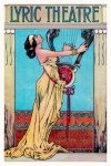 Mulher harpa teatro vintage