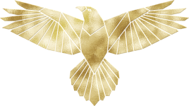 Aigle géométrique en feuille d'or
