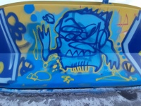 Graffiti niebieski potwór