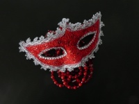 Tło czerwone maski Mardi Gras