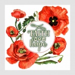 Faith, hope, love floral poster