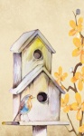 Birdhouse di primavera dell'acquerel