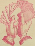 Baralho de cartas mãos cartas vintage