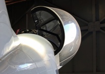 Cabine de vidro aberta de uma aeronave