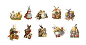Easter set of vintage clipart