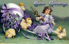Húsvéti vintage képeslap régi