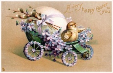 Húsvéti vintage képeslap régi