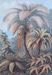 Konst för vintage för palmträdlandskap