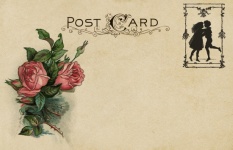 Postkarte Vintage Blumen Kunst
