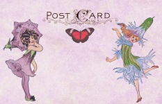Cartão postal de fada da arte vintage