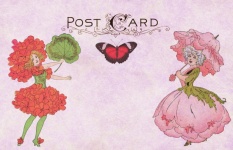 Cartão postal de fada da arte vintage