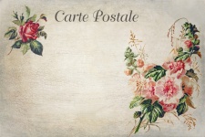 Cartão postal vintage arte rosa