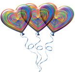 Prismatic Heart Balloons