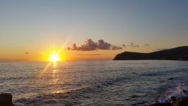 海の夕日ギリシャ