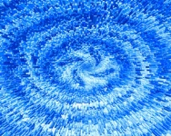 Swirled blue hued extrusion pattern