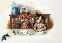 Arte de ilustração de gatos vintage