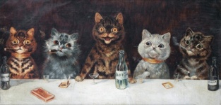 Vintage Cats Illustration Art