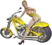 Vintage Woman On Motorbike