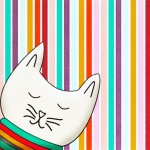 Watercolor Digital Paper Cat