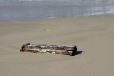 Tavola di legno sulla spiaggia
