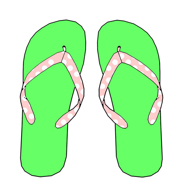 Pink & Green Flip Flops Free Stock Photo - Public Domain Pictures