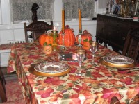 Autumn Tisch mit Kürbissen