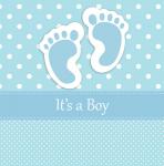 Baby Boy Fotspår Card