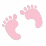 Bebis Footprints rosa Clipart