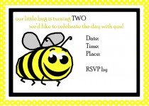 Bee 2nd Birthday Invite