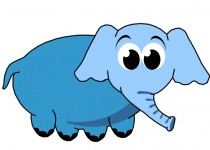 Blauwe olifant illustraties