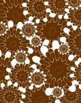 Brown & white flower outlines
