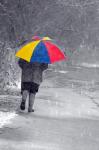 Parapluie coloré et l'homme