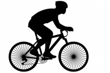 Cyklista černá silueta Klipart