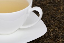 Detaliu de o ceașcă cu ceai