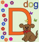 Dog Cute Letter D