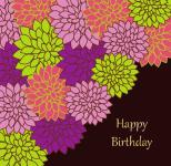 Molde do cartão de aniversário floral