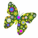 Funky Retro Floral Butterfly