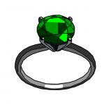 Verde gemma anello
