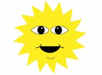 Happy Sun Face Cartoon