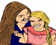 Madre e ilustración hija