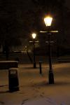 Park, w zimową noc